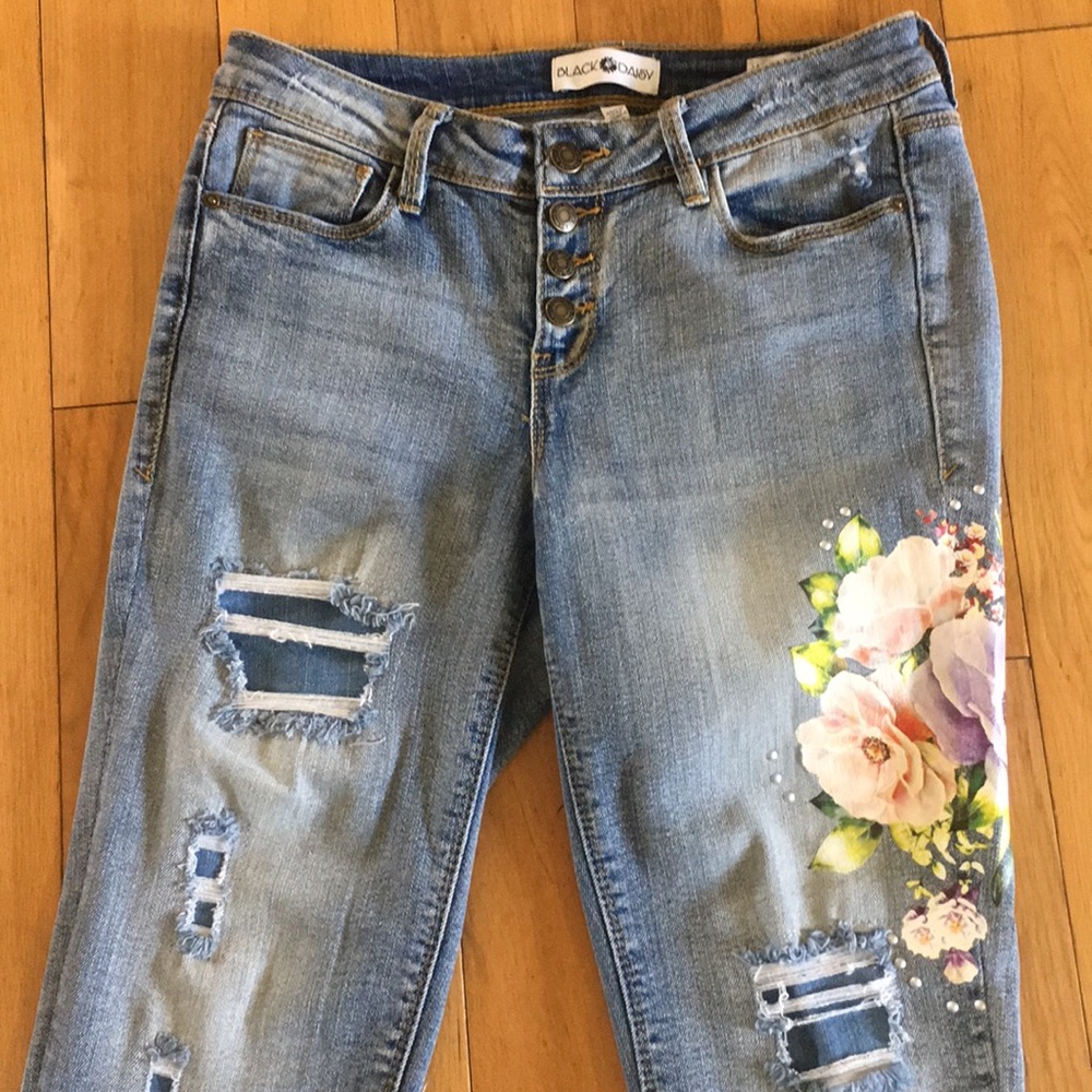 Flower Transfer Jeans